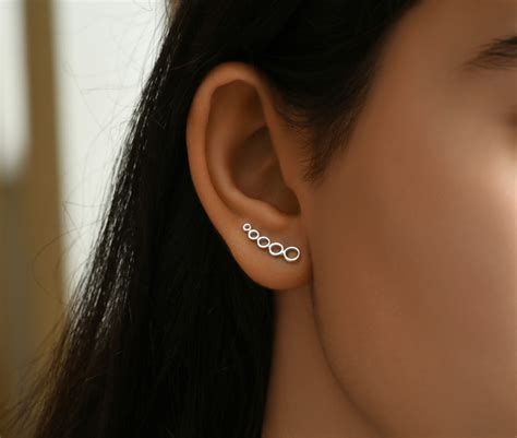 Сережки кафи зі срібла 925 у вигляді кілець - Dadiverin Jewelry