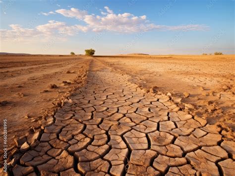dry cracked land  global warming  climate change stock photo