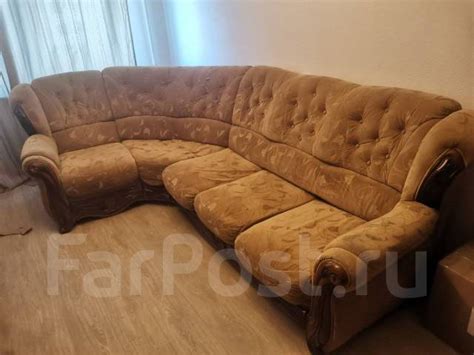 Диван угловой, коричневый, 270,0 см, 100,0 см, 160,0 см, б/у, в наличии ...