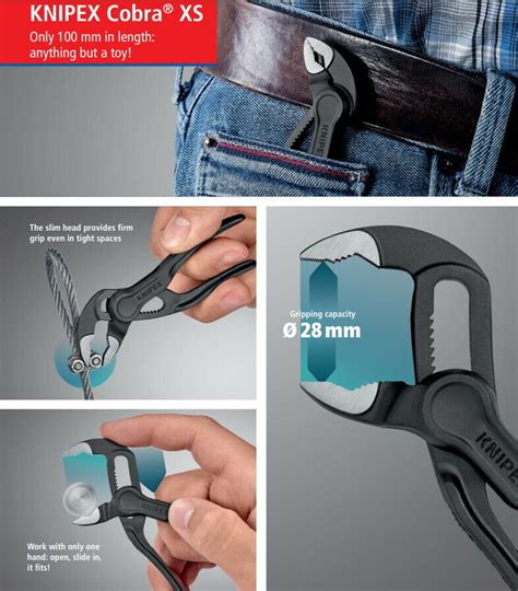 Knipex Cobra XS Mini 100mm | 4" Multigrips Waterpump Pliers 8700100 ...