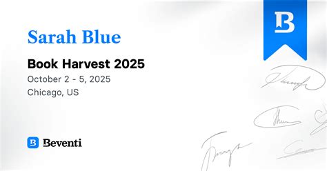 Sarah Blue, Book Harvest 2025