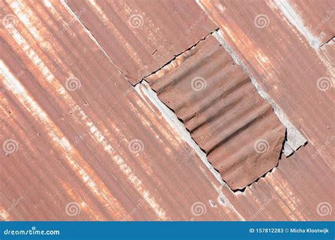 Rusted Corrugated Metal Roof Sheets Stock Image - Image of metallic ...