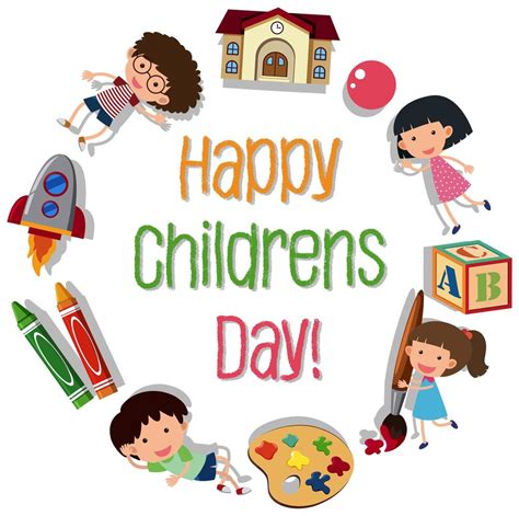 Happy children day logo 693517 Vector Art at Vecteezy