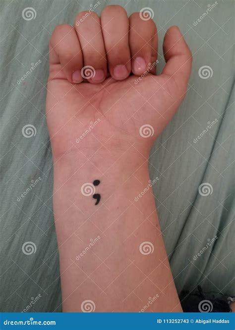 Semicolon Tattoo stock image. Image of hand, teal, wrist - 113252743