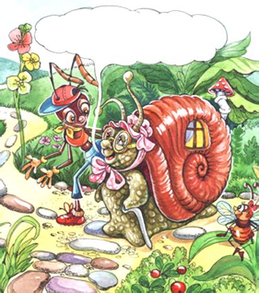 Иллюстрация Старушка улитка в стиле детский | Illustrators.ru