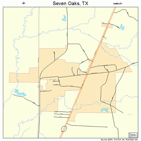 Seven Oaks Texas Street Map 4866884