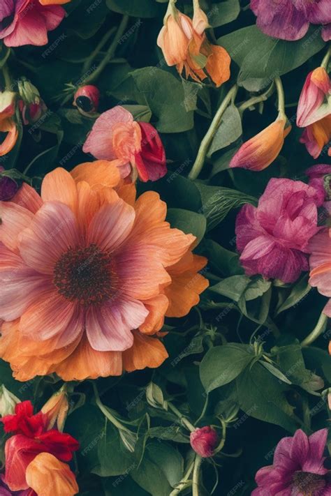 premium ai image vintage flowers