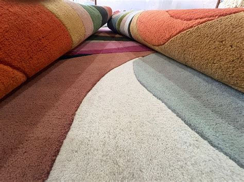 hand tufted abstract wool rug colorful modern living room carpet etsy