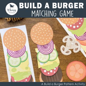 Build a Burger Matching Game by Whimsy Printables | TpT