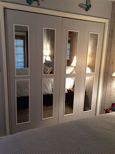 Transformed Bifold Closet Doors into Mirrored French Doors