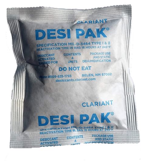 Desi-Pak Bentonite Clay Desiccant with Humidity Indicator - 4 Packs