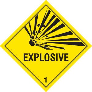 Explosive Sign from warning safety signs