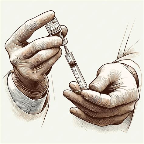 Doctors hands holding a syringe doctor holding a syringe in a gentle