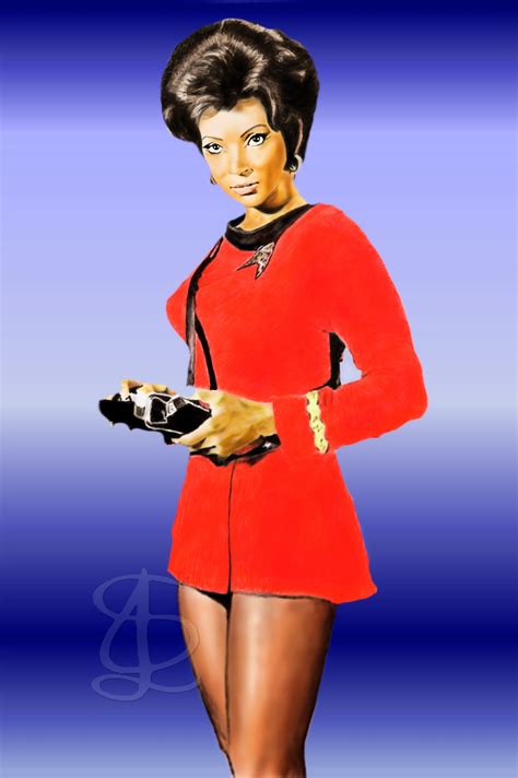 Digital art of Nichelle Nichols as Lt Nyota Uhura from 'Star Trek'.