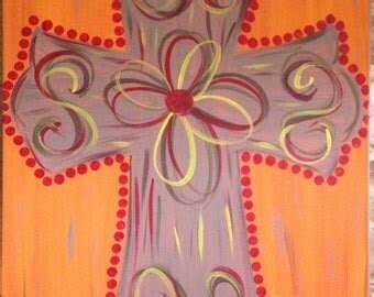 Cross 16 x 20 acrylic painting . painted canvas . custom made . made to ...