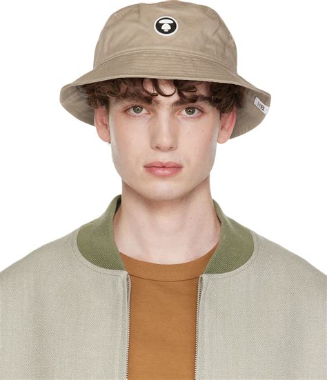AAPE by A Bathing Ape Beige Aape Bucket Hat AAPE by A Bathing Ape