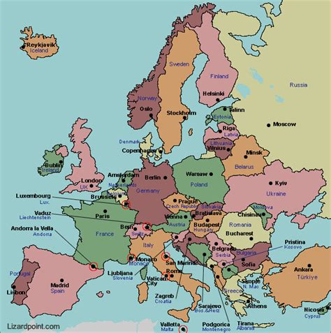 Europe Political Map Capitals - Crissy Christine