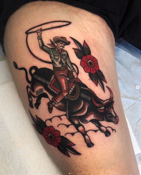 american traditional bull tattoo bronctattooauscom