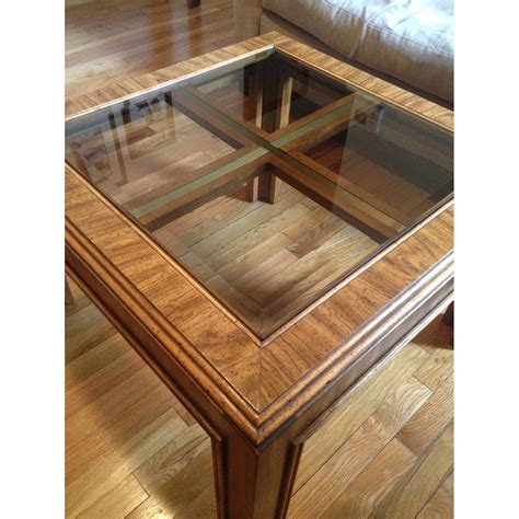 Vintage Glass Top Coffee Table - AptDeco
