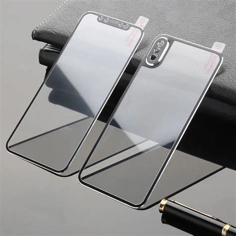 Переднее+ заднее закаленное стекло для iPhone X полная защита экрана ...
