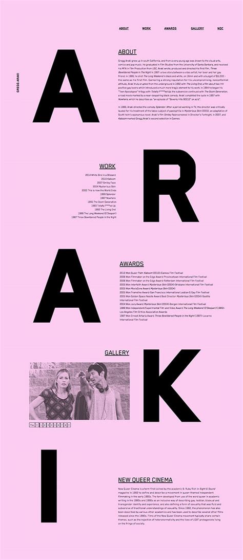 Gregg Araki Website on Behance