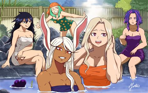 fanart mha women   hot spring  motusification  deviantart