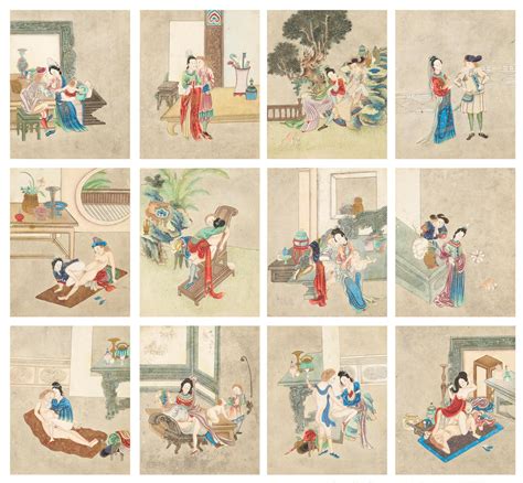 Bonhams : AN ALBUM OF TWELVE EROTIC PAINTINGS 18th/19th century