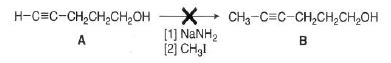 Solved: When alkyne A is treated with NaNH2 followed by CH3I, a pr... | Chegg.com