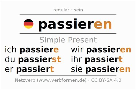present german passieren  forms  verb rules examples