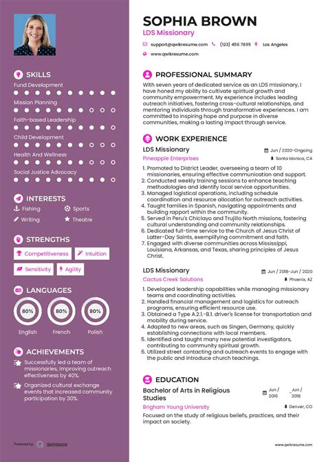 LDS Missionary Resume Samples | QwikResume
