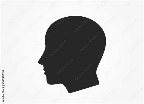 human head icon black  white person sign web design symbol