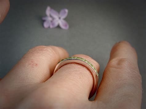 Peridot Sterling Silver Stacking Ring – Handmade August Birthstone
