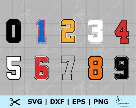 Jersey Numbers SVG. PNG. 4 Versions! Cricut Cut Files, Layered