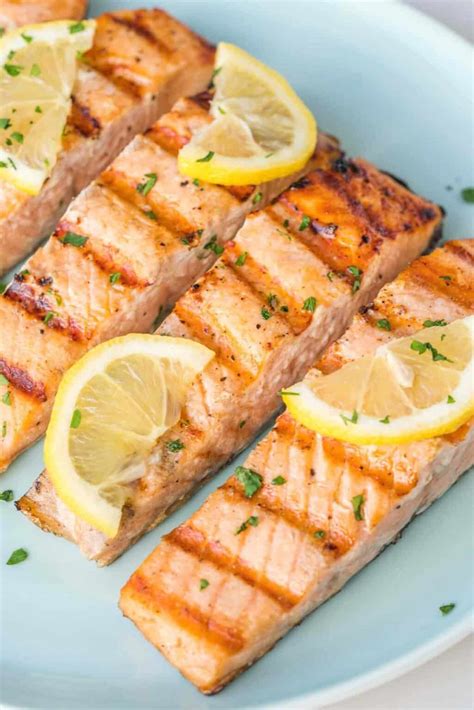 lemon garlic grilled salmon fillets  sunny kitchen