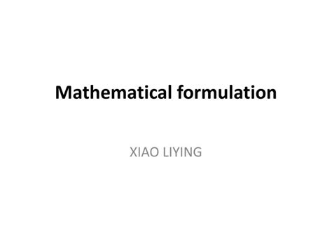 mathematical formulation powerpoint