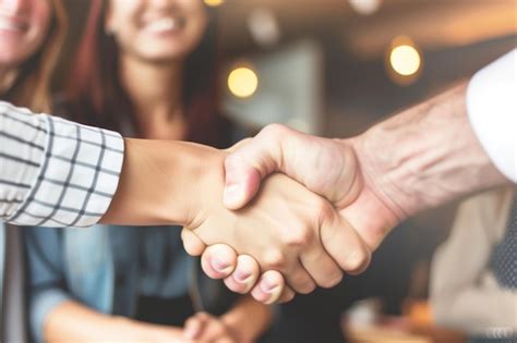 premium photo participants shaking hands  smiling