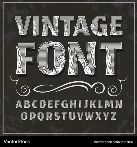 Vintage font retro font Royalty Free Vector Image