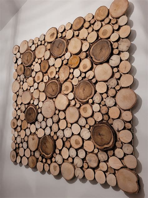 Log Wall Art, Wood Wall Art, Log Slice Mosaic, Log Decor, Log Slice ...