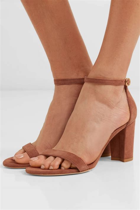 Stuart Weitzman - Nearlynude Suede Sandals | ABOUT ICONS