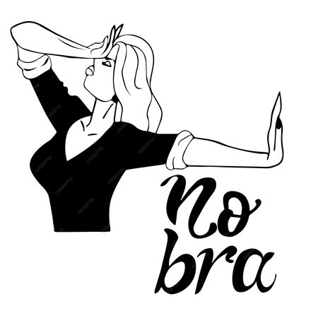 Premium Vector | No bra girl with hair covers her face with her hand