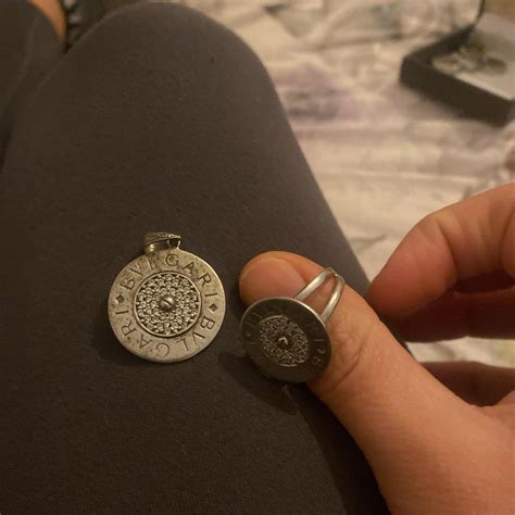 Bulgari ring and pendant. Silver with the 925 in the... - Depop