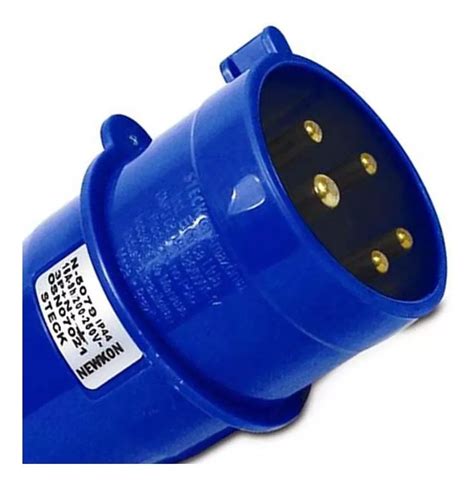 plug industrial macho pnt    azul steck em tomada