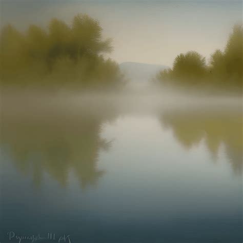 Misty Lake · Creative Fabrica