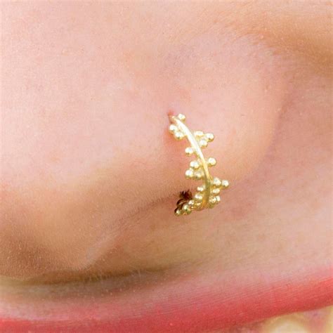 Gold Nose Jewelry, Unique Nose Ring, Nose Hoop, Indian Piercing, Tribal ...