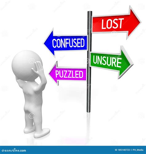 Lost, Confused, Unsure, Puzzled Concept - Signpost with Four Arrows ...