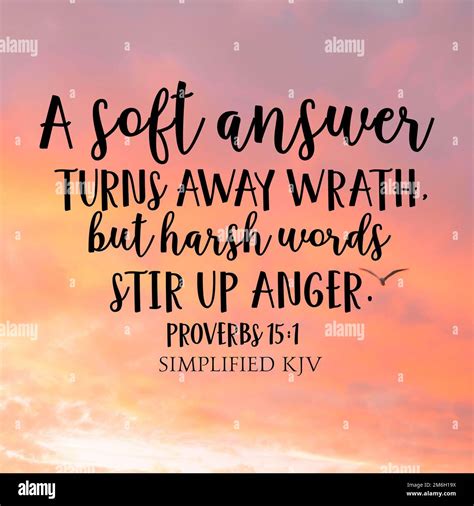Proverbs 15:1 A soft answer turns away wrath, but harsh words stir up ...