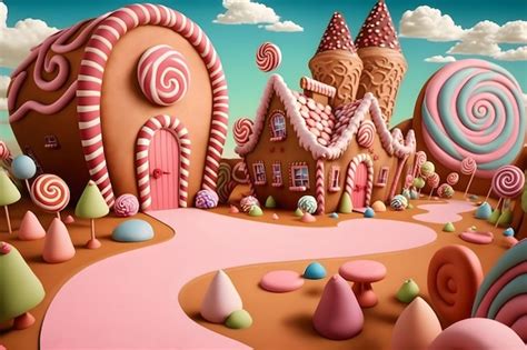 Premium AI Image | Fantasy sweet candy land Neural network AI generated