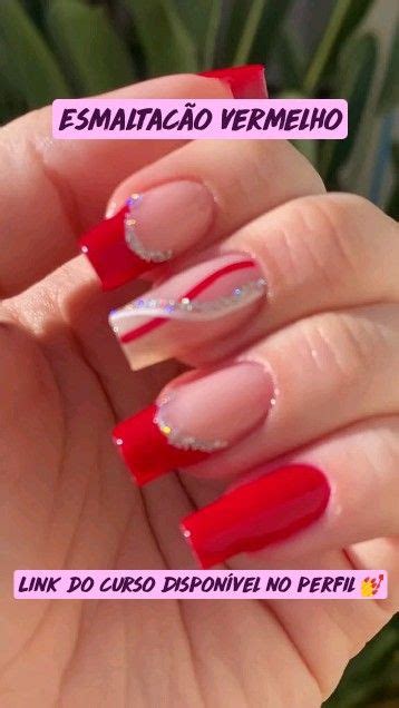 Esmaltação Em Gel Vermelho - Esmaltacão Vermelho Link do curso Disponível no perfil 💅 | Unhas em gel ...