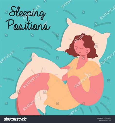 Sleep Positions Lettering Card Style Stock Vector (Royalty Free
