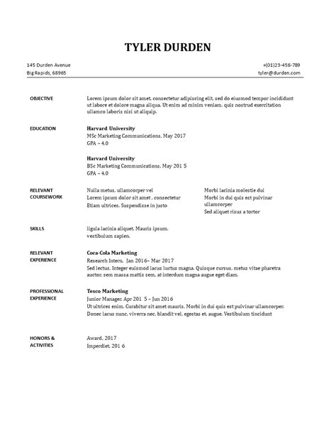 cv sample templates  allbusinesstemplatescom